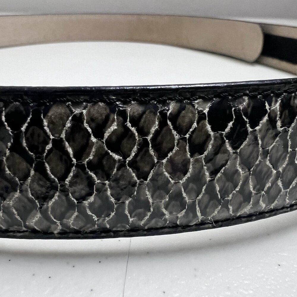Terry Stack Italian Leather Hook‎ & Loop Belt Womens Size Large NO BUCKLE - Picture 5 of 9